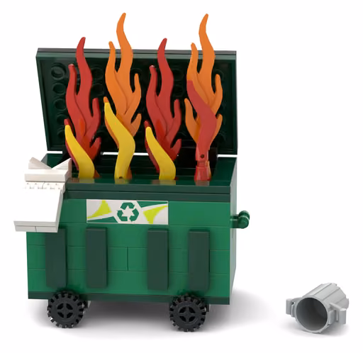 GPT-6 Astra's build: Burning green dumpster