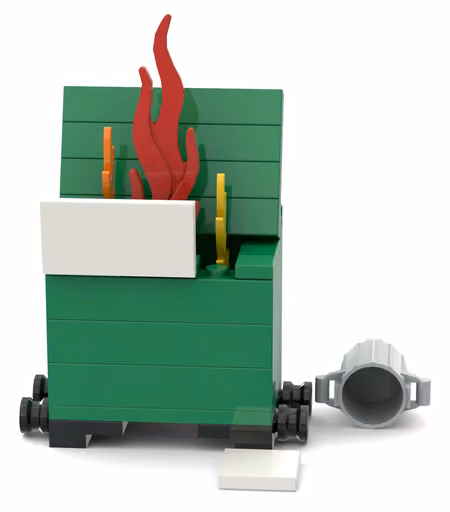 DeepSeek V4.1 Flash's build: Burning green dumpster